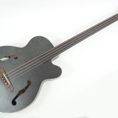 ARIA FEB-F2 / FL STBK Fretless Electric Acounstic Bass Guitar Piezo PreAmp Stained Black for sale