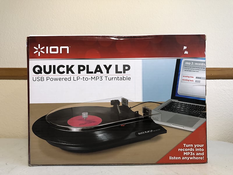 ION Quick Play LP Record Player Turntable Record to MP3 USB Digitize PC Vinyl image 1