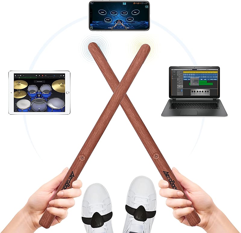 Aeroband pocket electronic drum  pro II Kit with sticks, foot sensors and dongle image 1