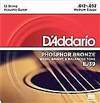 D'Addario Guitar Strings 12 String 12-52 Phosphor Bronze 1 Set image 1