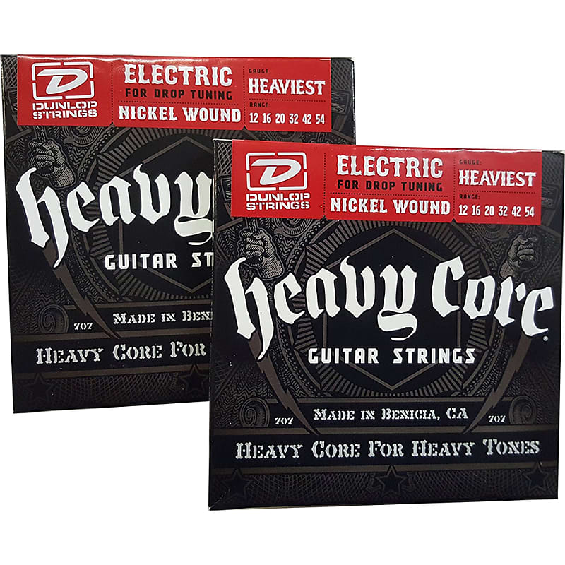 Dunlop Heavy Core Heaviest Electric Guitar Strings 12-54 - 2 Pack image 1