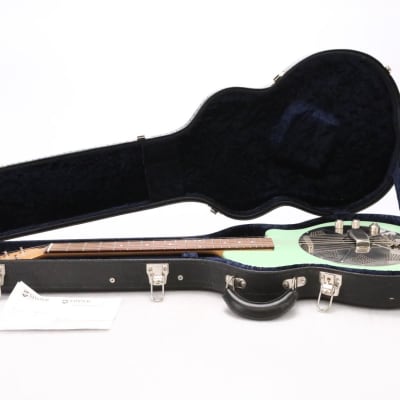 National Reso-phonic Resolectric Res-o-tone Seafoam Green Dobro Guitar w/ Case #50496 image 4