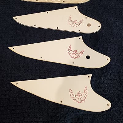 Firebird style pick guard for Dillion Phoenix , in white and white pearl. for sale