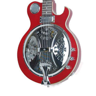Alden AD-RES Electric Resonator Guitar Trans Red Single Cutaway Solid Slim Body New image 2