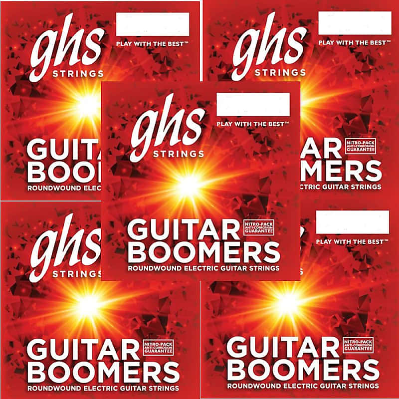 GHS Boomers Guitar Strings 5-Pack Roundwound Electric Extra Light 09-42 image 1