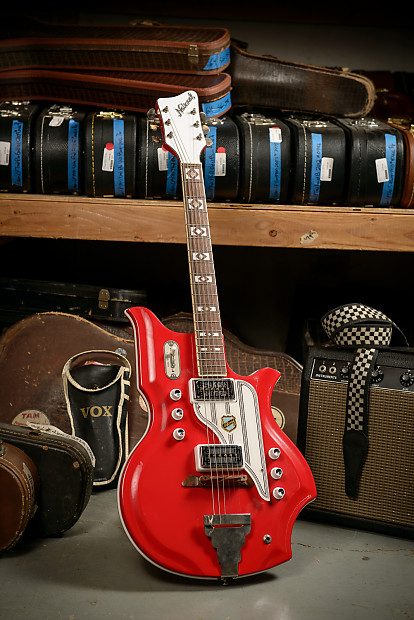 Rick Nielsen's 1962-64 National Glenwood 95 Map Guitar in Vermillion Red image 1
