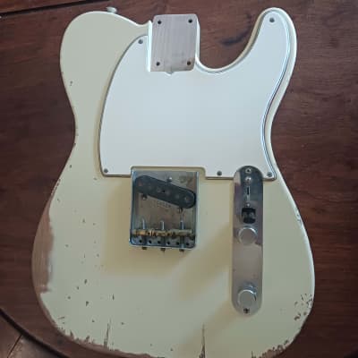 Melody Custom Guitars Olympic White Relic Aged Esquire Telecaster Body, Loaded. 1998 image 5