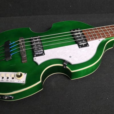 Hofner Ignition PRO Beatle Bass HI-BB-PE-GR Green with Flats, CreamSwitches & 500/1 style Tea Cup Knobs for sale