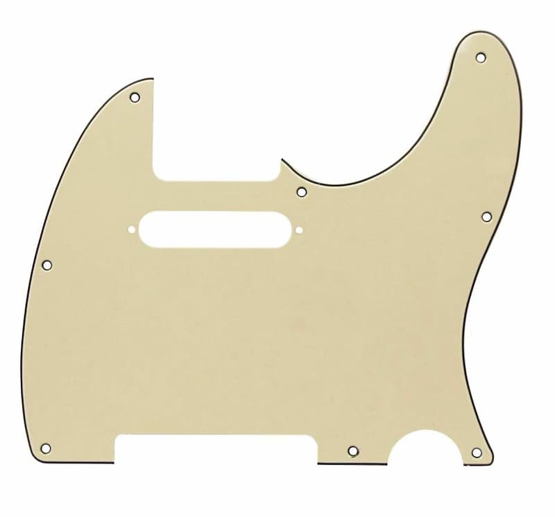 Carmedon 8 Holes Tele Electric Guitar Pickguard Scratch Plate for Fender USA/Mexican Made Telecaster Modern Style Guitar Parts (3 ply Cream) 2023 - Cream image 1