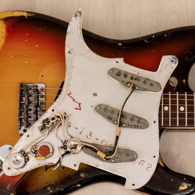 1965 Fender Stratocaster Vintage Electric Guitar Sunburst w/ 1964 Neck Date, Case image 21