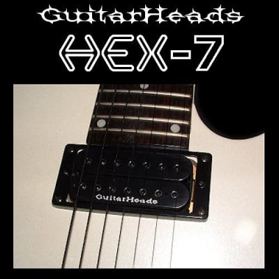 GuitarHeads HEXBUCKER Humbucker Pickups - 7-STRING - Bridge/Neck Set of 2 - BLACK/CREAM ZEBRA image 4