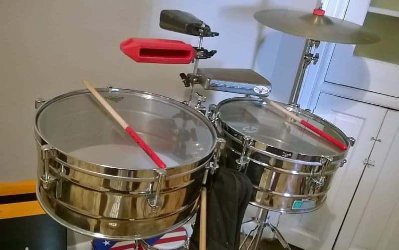 激レア！ビンテージ　LP グリーンラベル　ティトプエンテモデル　ティンバレス Latin Percussion Tito Puente Timbales Green Label Vintage