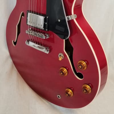 Tokai Pre Owned ES86 SR Semi Hollowbody Guitar Seethru Red image 2