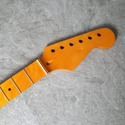 Electric Guitar Neck- Maple Fretboard! Yellow finish Gilmour Style image 4