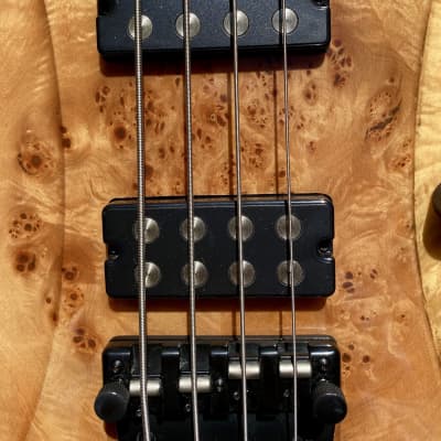Sozo Bass 2018  Schecter Style Maple Burl.  As New, Killer 4 String Big Mojo. image 3