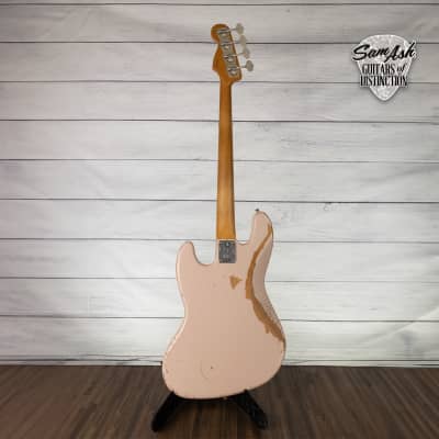 Fender Flea Signature Jazz Bass Road Worn Shell Pink image 4