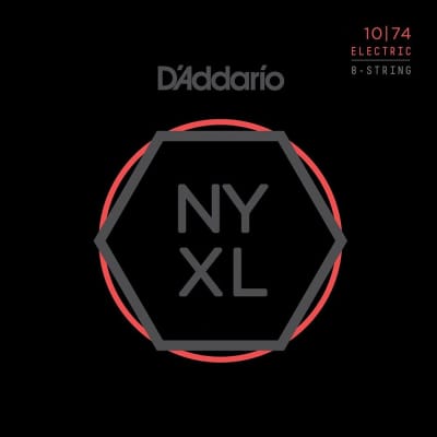 D'Addario NYXL1074 Nickel Wound 8-String Electric Guitar Strings Light Top / Heavy Bottom 10-74