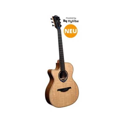 Lag Tramontane Hyvibe 30 THV30ACE Auditorium Natural Electro Acoustic Guitar  & Case | Reverb France