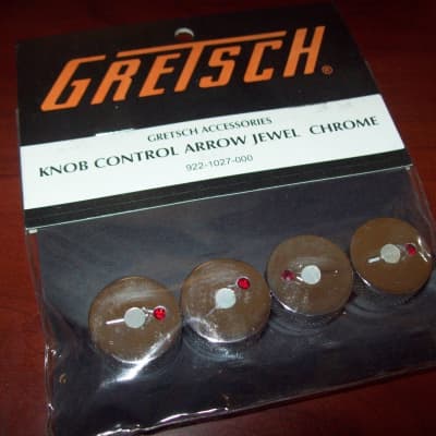 Gretsch Knobs (4), with Arrow & Jewel, CHROME, 922-1027-000