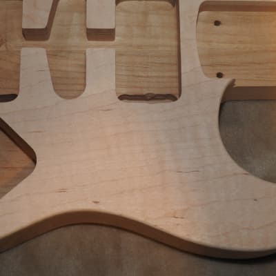 Unfinished Stratocaster Body Book Matched Figured Flame Maple Top 2 Piece Alder Back Chambered, Standard Tele Pickup Routes Arm Contour 3lbs 8.7oz! image 6