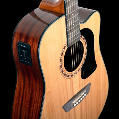 Washburn AD5CEPACK Dreadnought Mahogany Neck 6-String Acoustic-Electric Guitar w/Gig Bag, Straps & Pick image 3