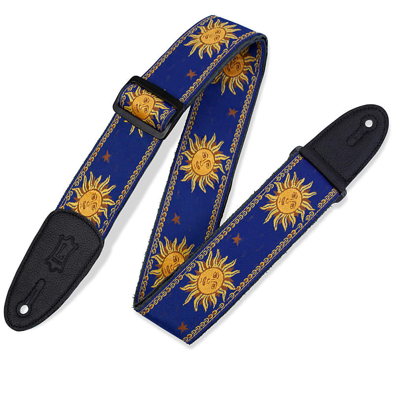 Levy's Sun Design Polypropylene Guitar Strap - Blue/Yellow image 1
