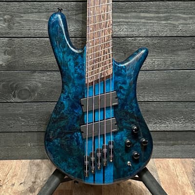 Spector NS Dimension 4 String Multi Scale Electric Bass Guitar Black & Blue Gloss B Stock for sale
