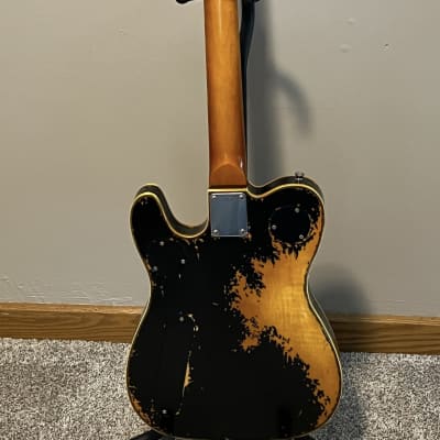 Partscaster T-Style - Relic Black Over Amber image 2