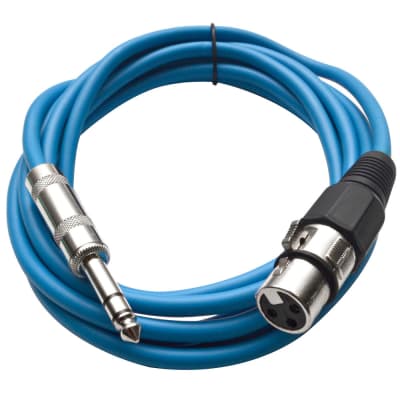 SEISMIC (6) Blue 1/4" TRS - XLR Female 10' Patch Cables image 2