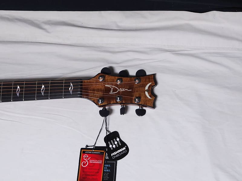 Dean Exhibition thin Body Acoustic-Electric Guitar w/Aphex Koa : :  Musical Instruments