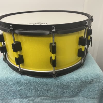 Custom Maple 14”x6.5” snare drum - Lemon Ice Sparkle Gloss image 5