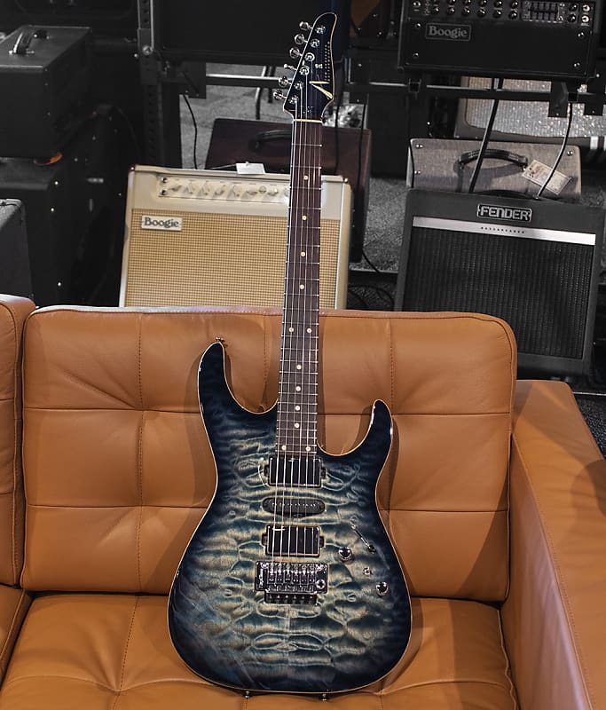 Tom Anderson Angel Natural Arctic Blue Burst with Binding | Reverb