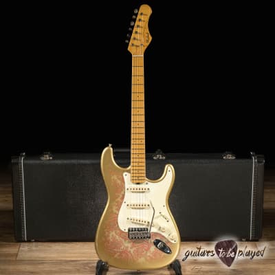 Shabat Lynx Alder S-Style w/ Lollar Blondes & Special S –Pink Paisley/Gold Burst for sale