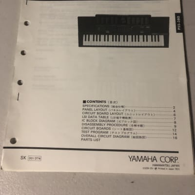 Yamaha  PSS-380 PortaSound Service Manual  1989
