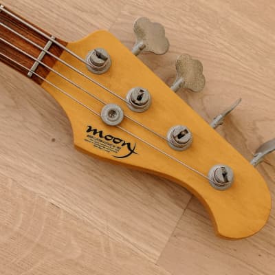 1990s Moon PGM Custom StingRay-Style Electric Bass Guitar Sunburst Active Preamp w/ Bartolini, Japan image 4