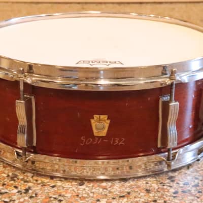 Ludwig No. 491 Pioneer 5x14" 6-Lug Snare Drum NOB Mahogany Lacquer Vintage 1960's