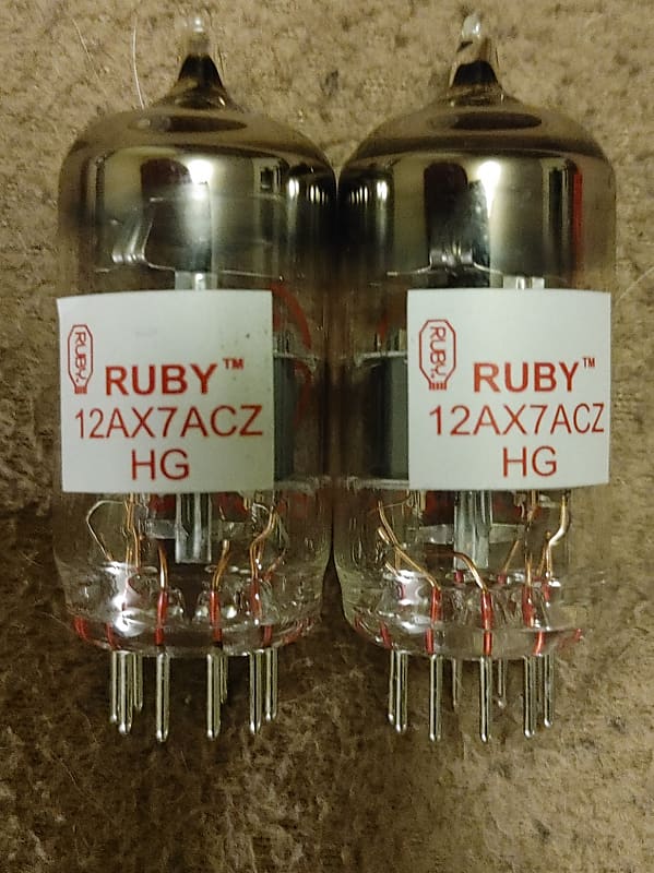 Ruby Tubes 12AX7ACZ Pair (Overstamp JJ ECC83S) Preamp Tubes Reverb