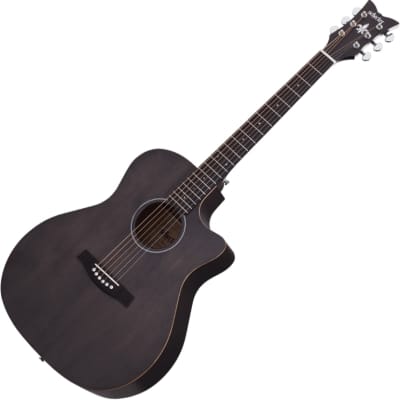 Schecter Deluxe Acoustic Guitar in Satin See Thru Black Finish for sale