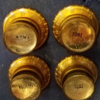 Gibson gold reflector knobs, 2 volume 2 tone, 1960's image 3