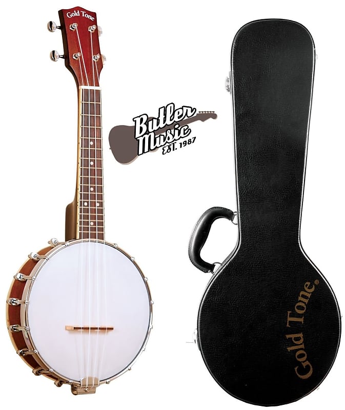 Mint Gold Tone BUS Soprano Size Banjolele Ukulele Banjo w/Hard Case - NEW image 1
