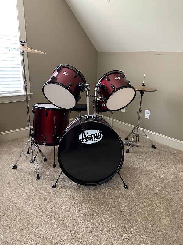 Astro Wine Red 5 Piece Drum Set Reverb