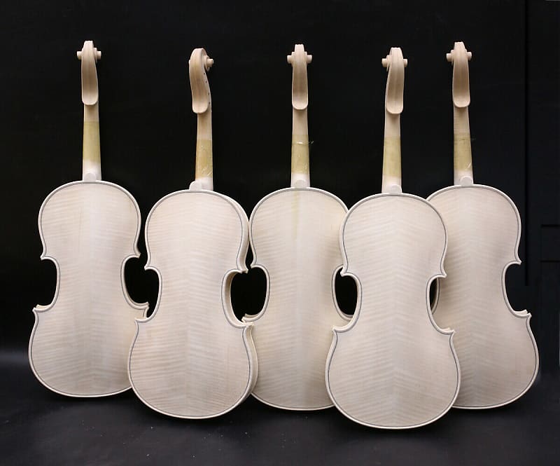 5 string violin 4/4 unfinished White Violin Ebony Fittings Maple