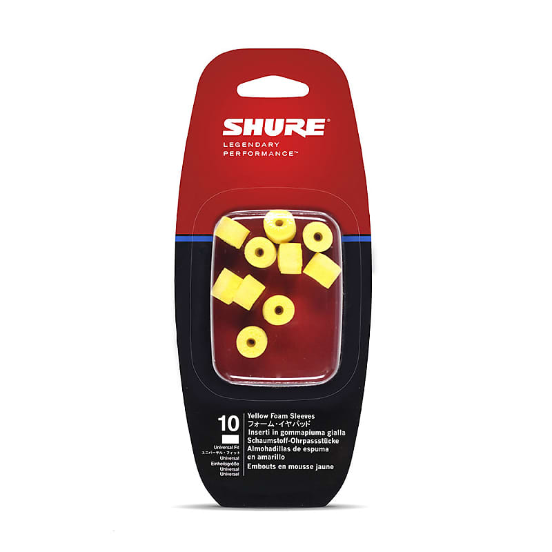 Shure EAYLF1 Yellow Foam Sleeves for SE Earphones (5 Pairs) image 1