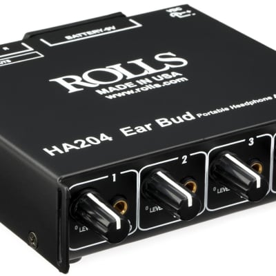 Rolls HA204p 4-Channel Portable Battery Operated Headphone Amp