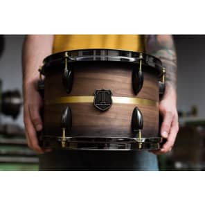 T Berger Drums Mahogany/Walnut/Brass Drum Set - 22x16 / 10x7 / 16x16 image 10