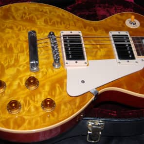 1997 Gibson Les Paul 58 Reissue Custom Shop Monster Quilt Top Butterscotch 100% Mint Case Queen RARE image 6