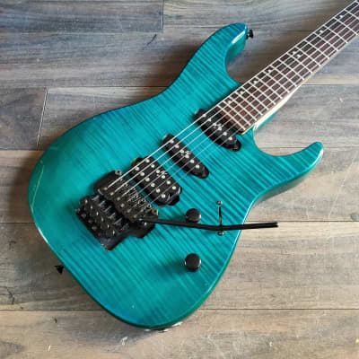 1995 Washburn Japan (Grover Jackson) MG700 Mercury HSS Superstrat  (Turquoise) | Reverb España