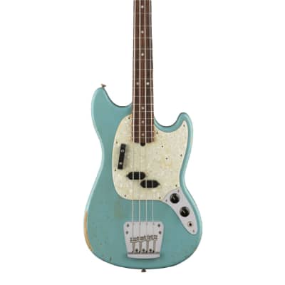 Used Fender JMJ Road Worn Mustang Bass - Faded Daphne Blue w/ Rosewood FB image 3