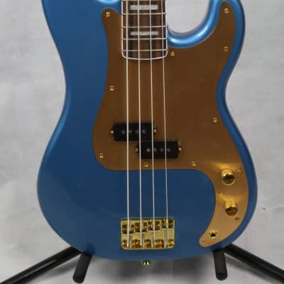 Fender Squier 40th Anniversary Precision Bass Gold Edition Lake Placid Blue image 2