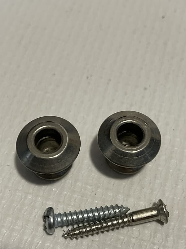 Used Jim Dunlop Electric Guitar Chrome Strap Lock Buttons Set Reverb